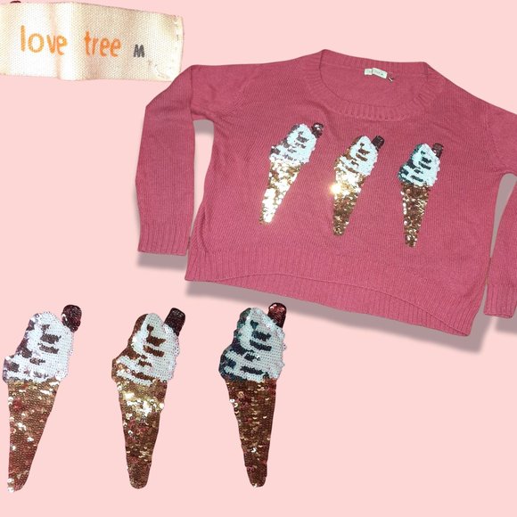 Love Tree Tops - Icecream Pink Cropped Sweater
